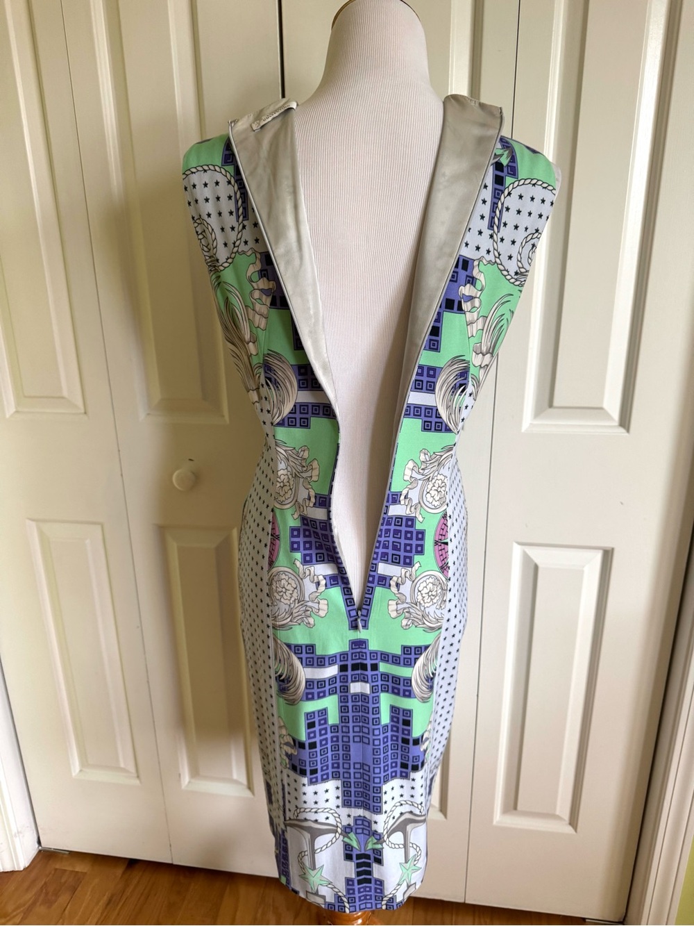 VERSACE COLLECTION Multicolor Stretch Sleeveless Cocktail Dress 8/44 - Picture 5 of 9